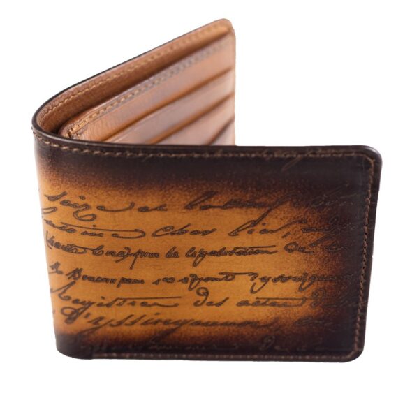 Bosphorus Leather Scripto Patina Light Tan Wallet Medium