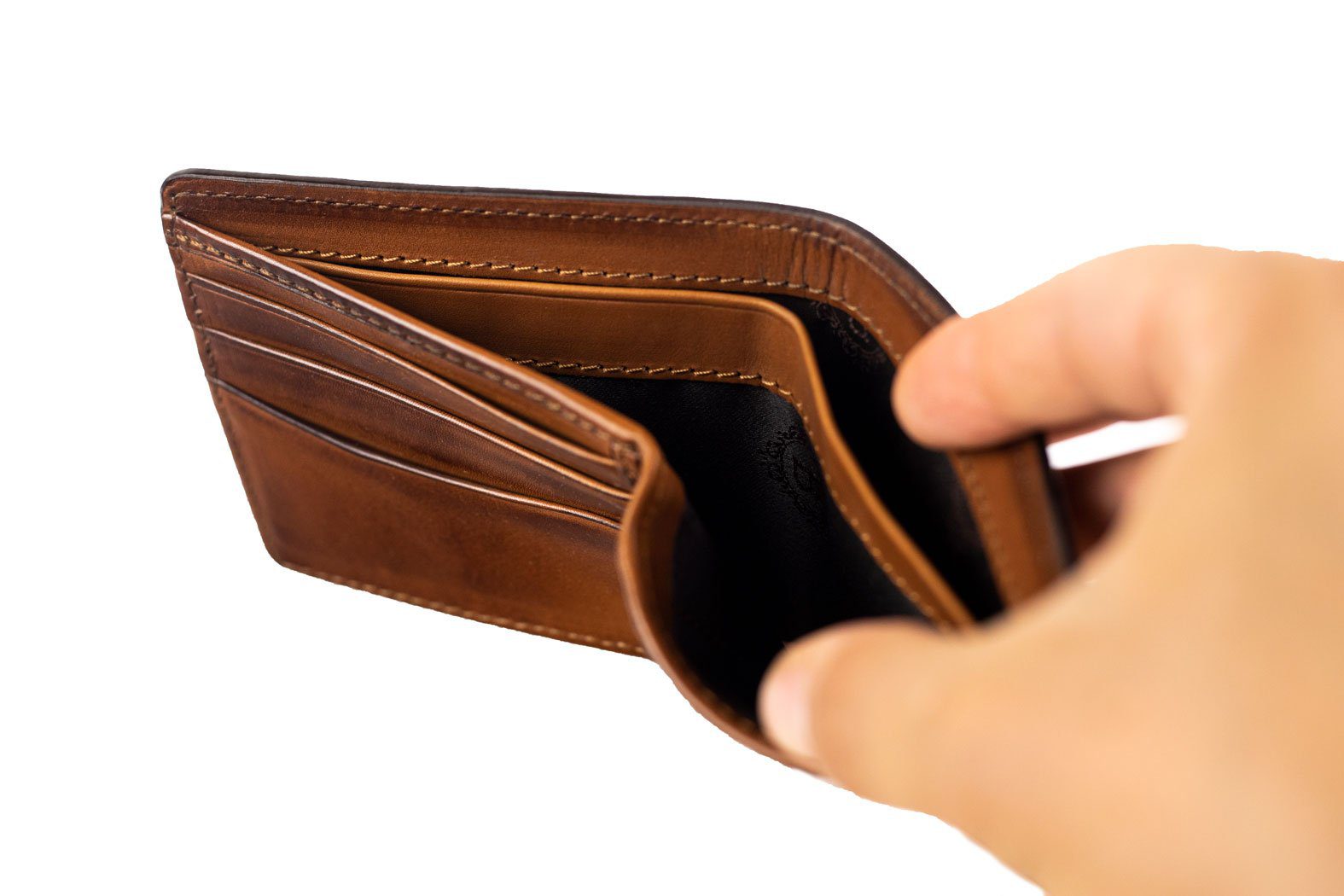 Bosphorus Leather Scripto Patina Light Tan Wallet Medium