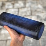 Galata Scripto Patina Blue Watch Roll For Four Watches