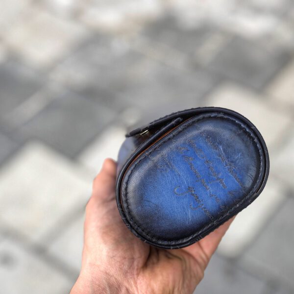 Galata Scripto Patina Blue Watch Roll For Four Watches