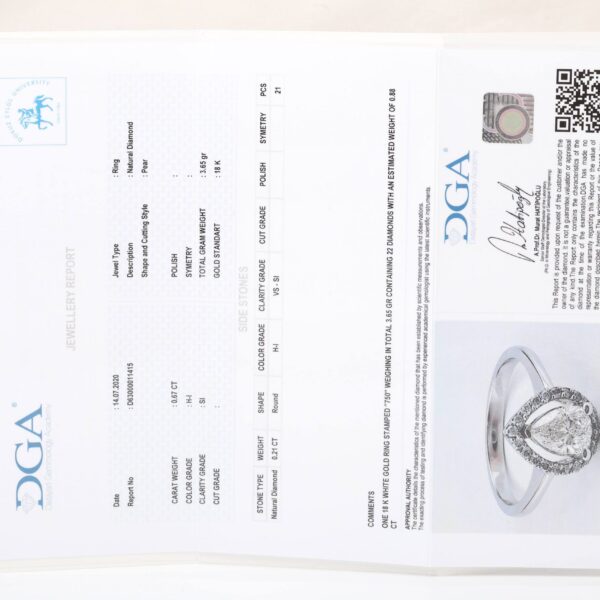 18K White Gold 0.88CT Diamond Ring
