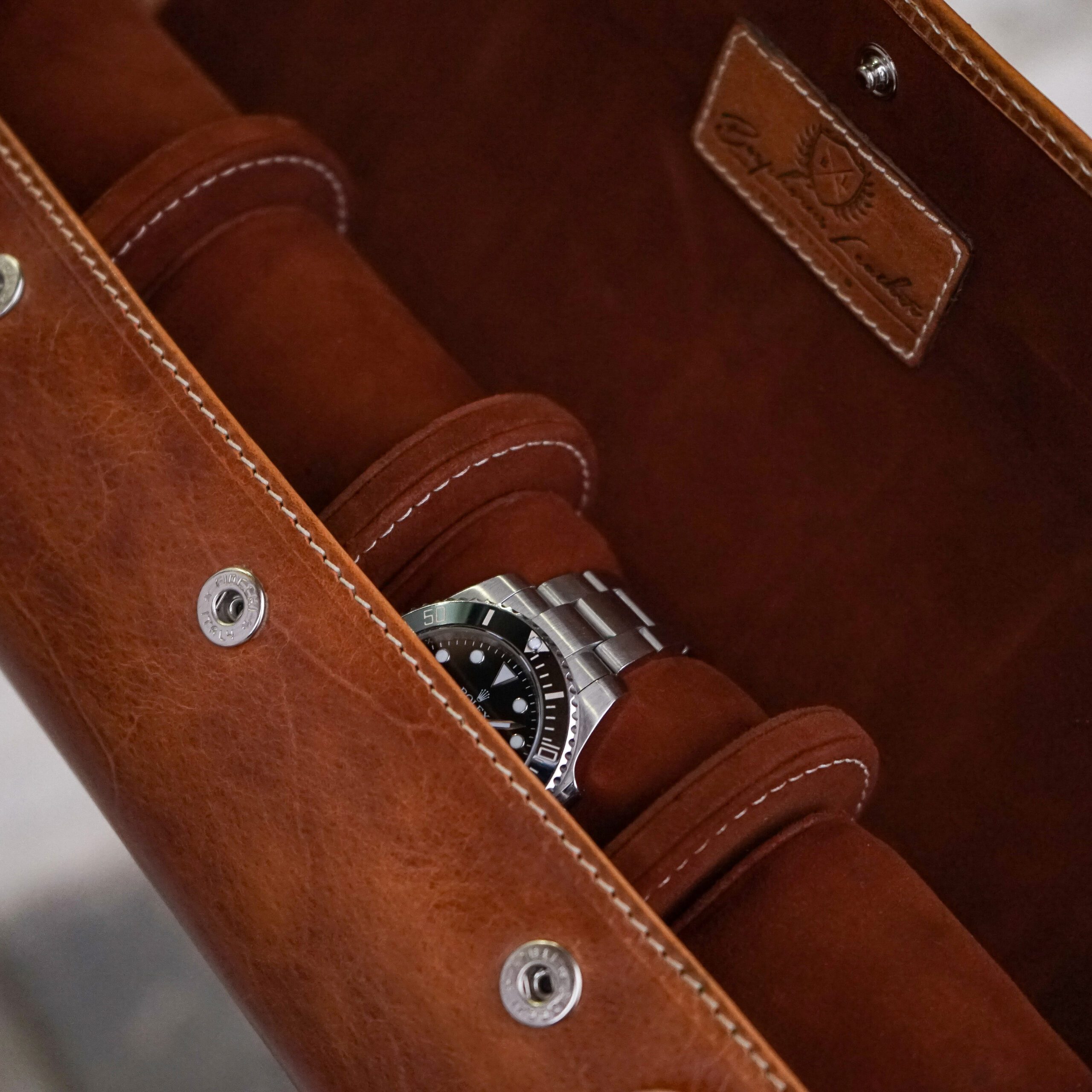 Galata Montano Light Brown Watch Roll for Four Watches Galata Montano Light Brown Watch Roll for Four Watches