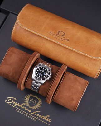 Galata Montano Light Brown Watch Roll for Three Watches