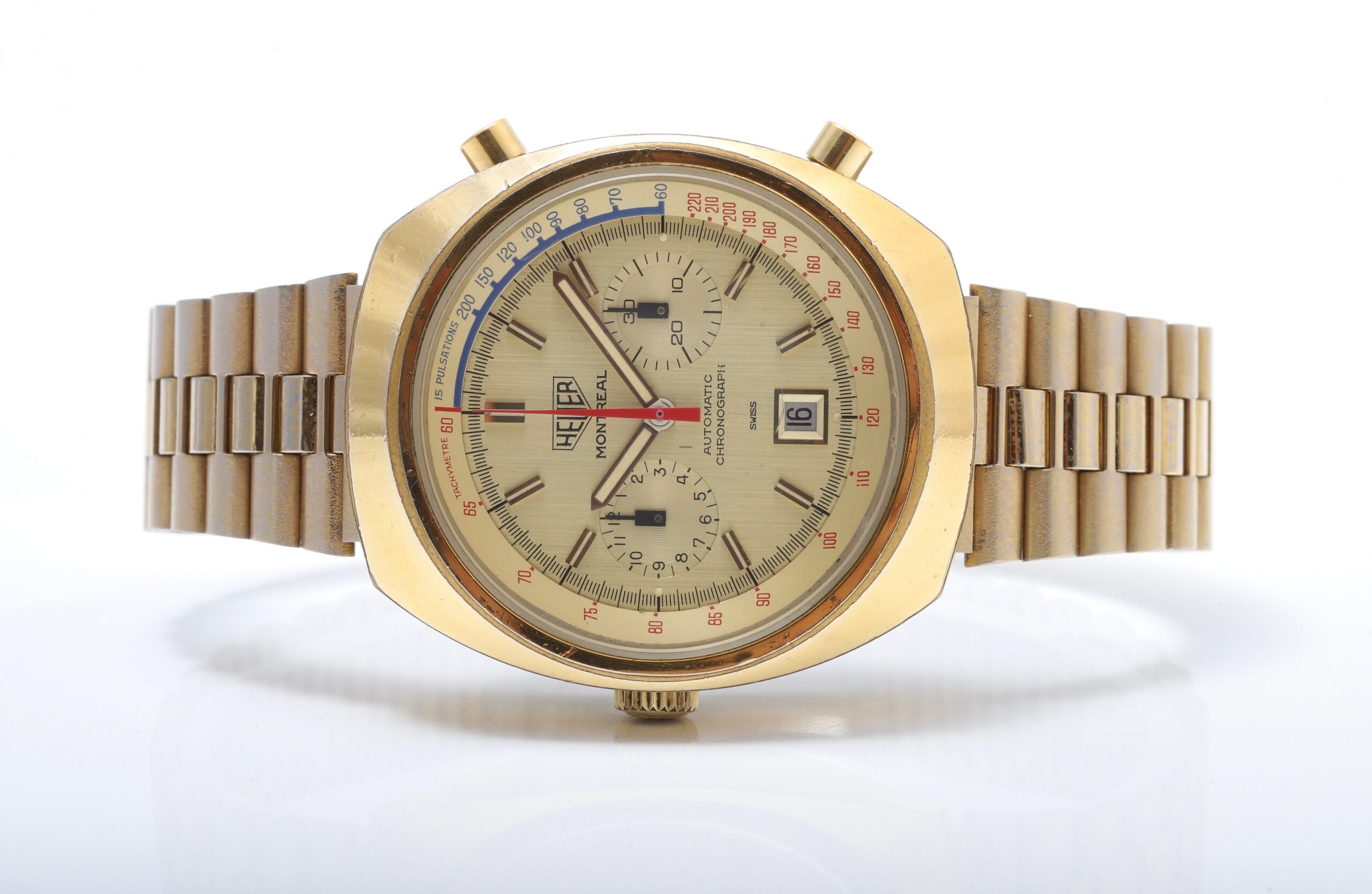 Heuer Leonidas Montreal Manual Wind Vintage 1970 s Gold Plated