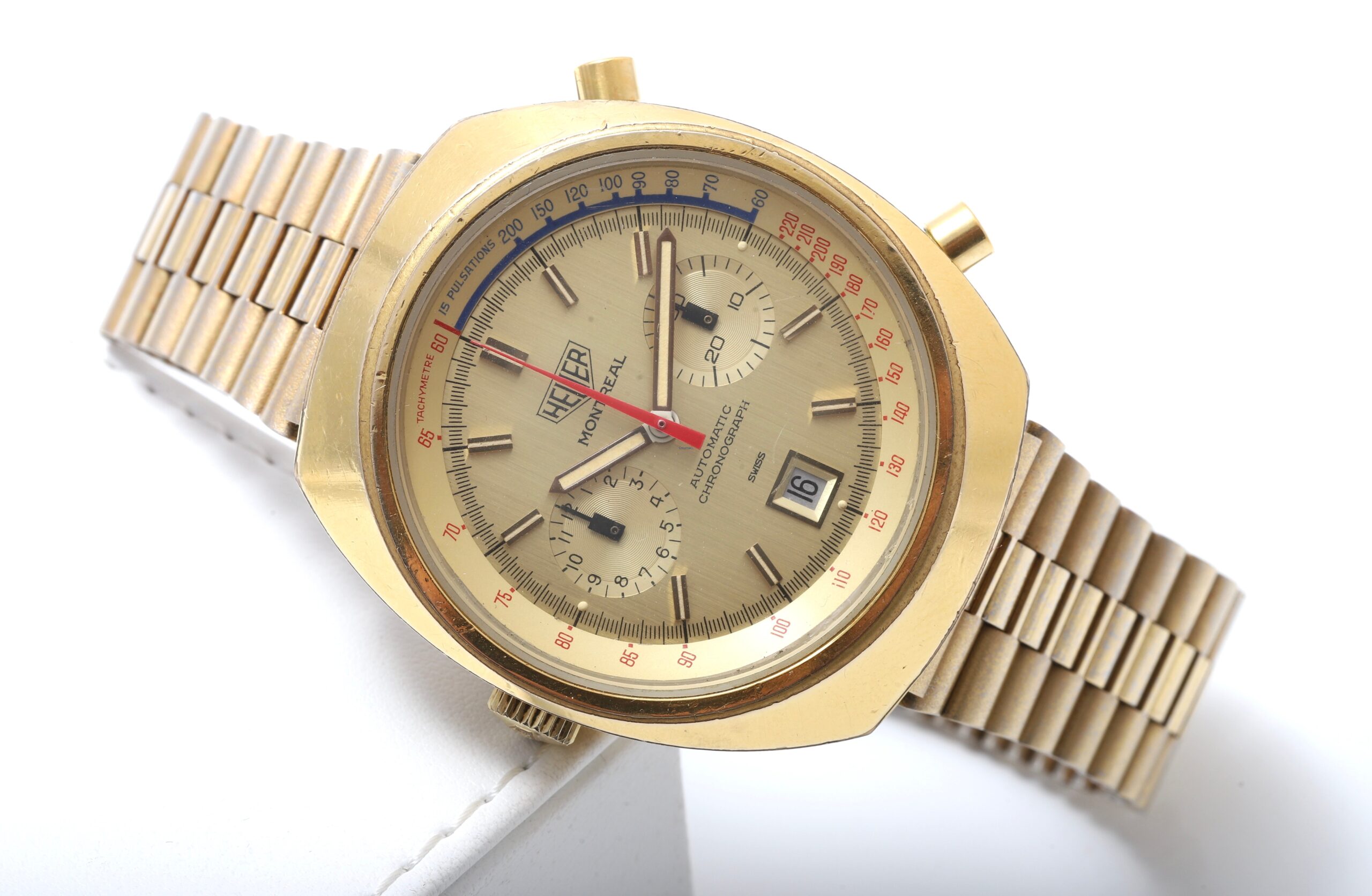 Heuer Leonidas Montreal Manual Wind Vintage 1970 s Gold Plated