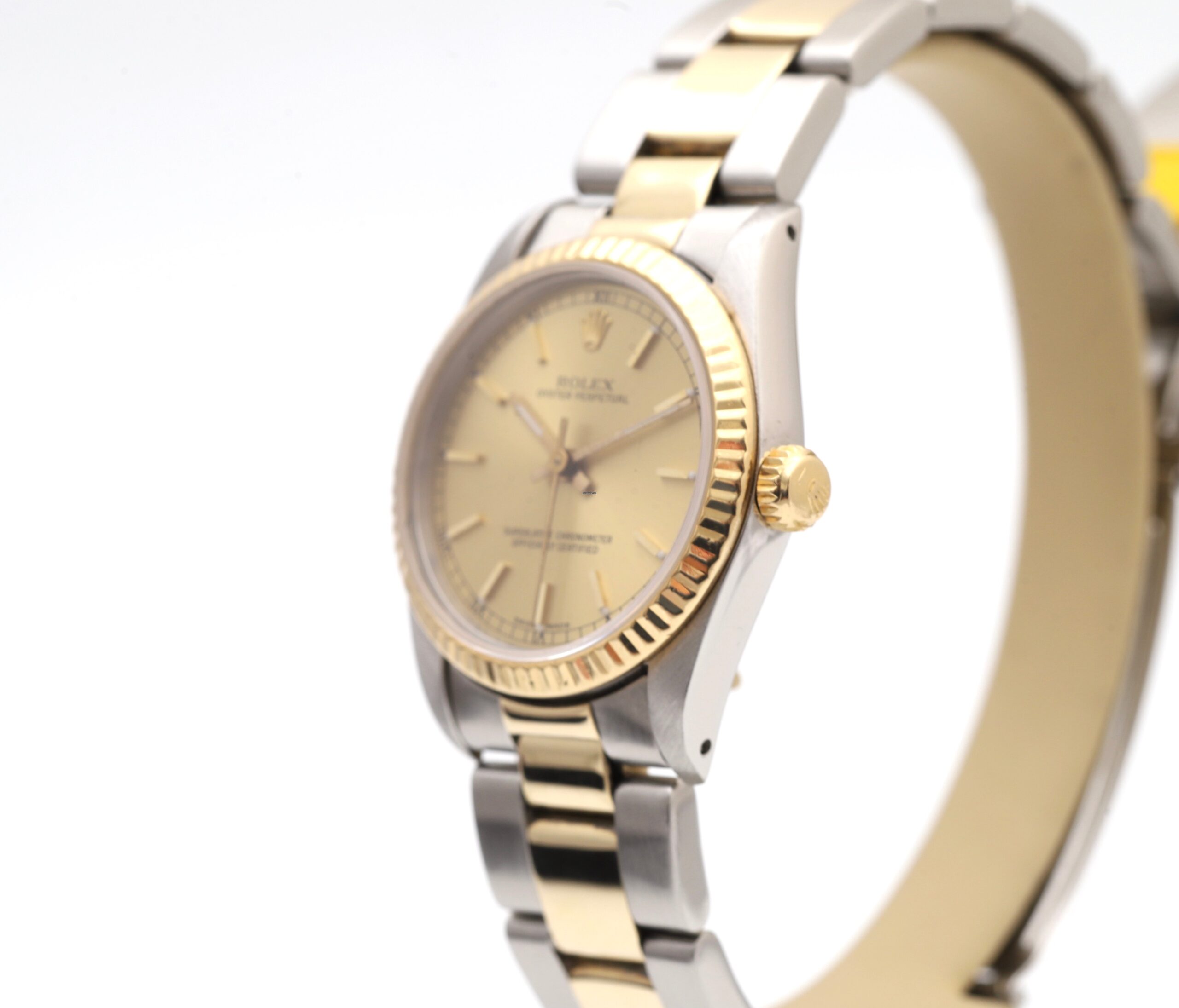 Rolex Oyster Perpetual Datejust Mid Size Steel & Gold Champagne Dial 31mm Ladies