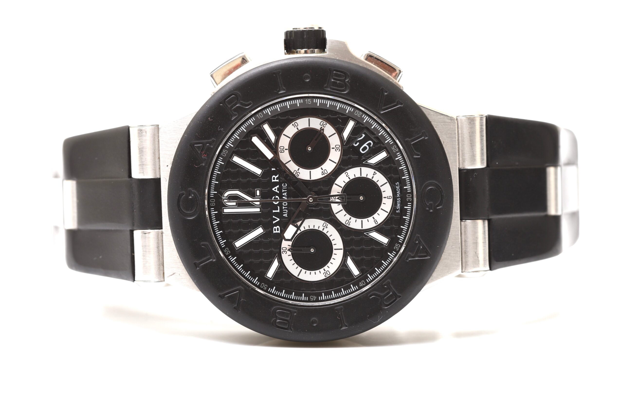 Bulgari Diagono Black Carbon Dial Chronograph 42mm Automatic Bulgari Diagono Black Carbon Dial Chronograph 42mm Automatic