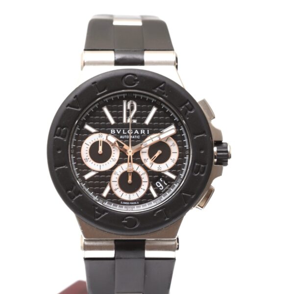 Bulgari Diagono Black Carbon Dial Chronograph 42mm Automatic