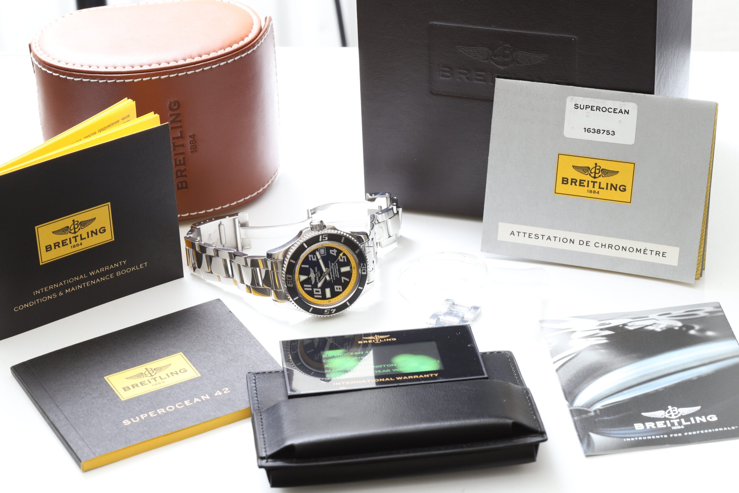 Breitling Superocean 42 Stainless Steel Automatic Yellow & Black