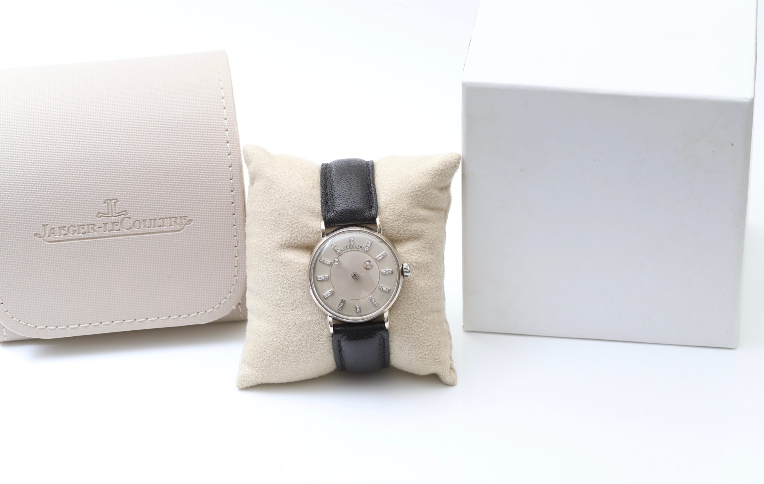 Jaeger-LeCoultre Galaxy Mystery Dial 14K Solid White Gold & Diamonds 1950s Vintage