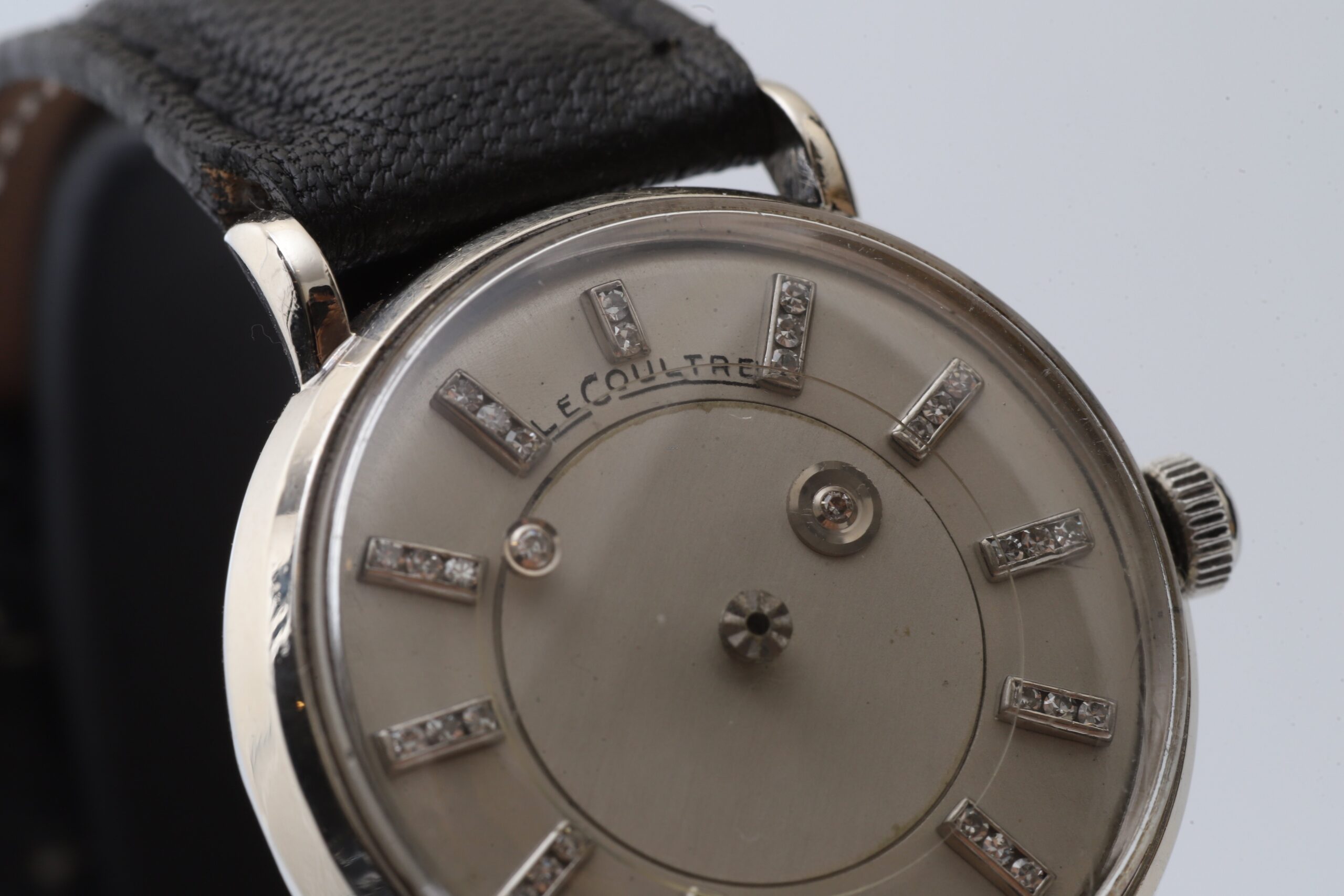Jaeger-LeCoultre Galaxy Mystery Dial 14K Solid White Gold & Diamonds 1950s Vintage
