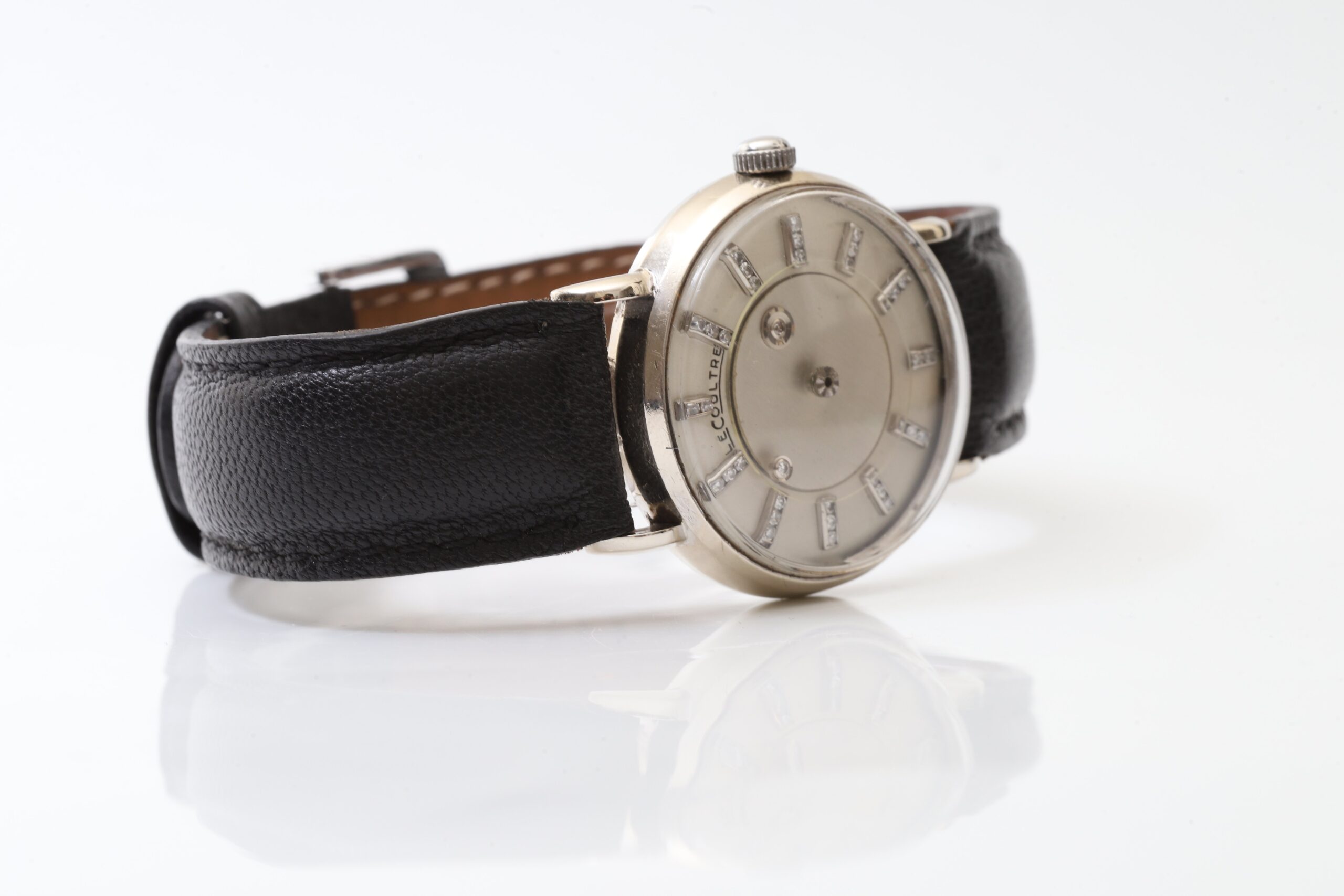 Jaeger-LeCoultre Galaxy Mystery Dial 14K Solid White Gold & Diamonds 1950s Vintage