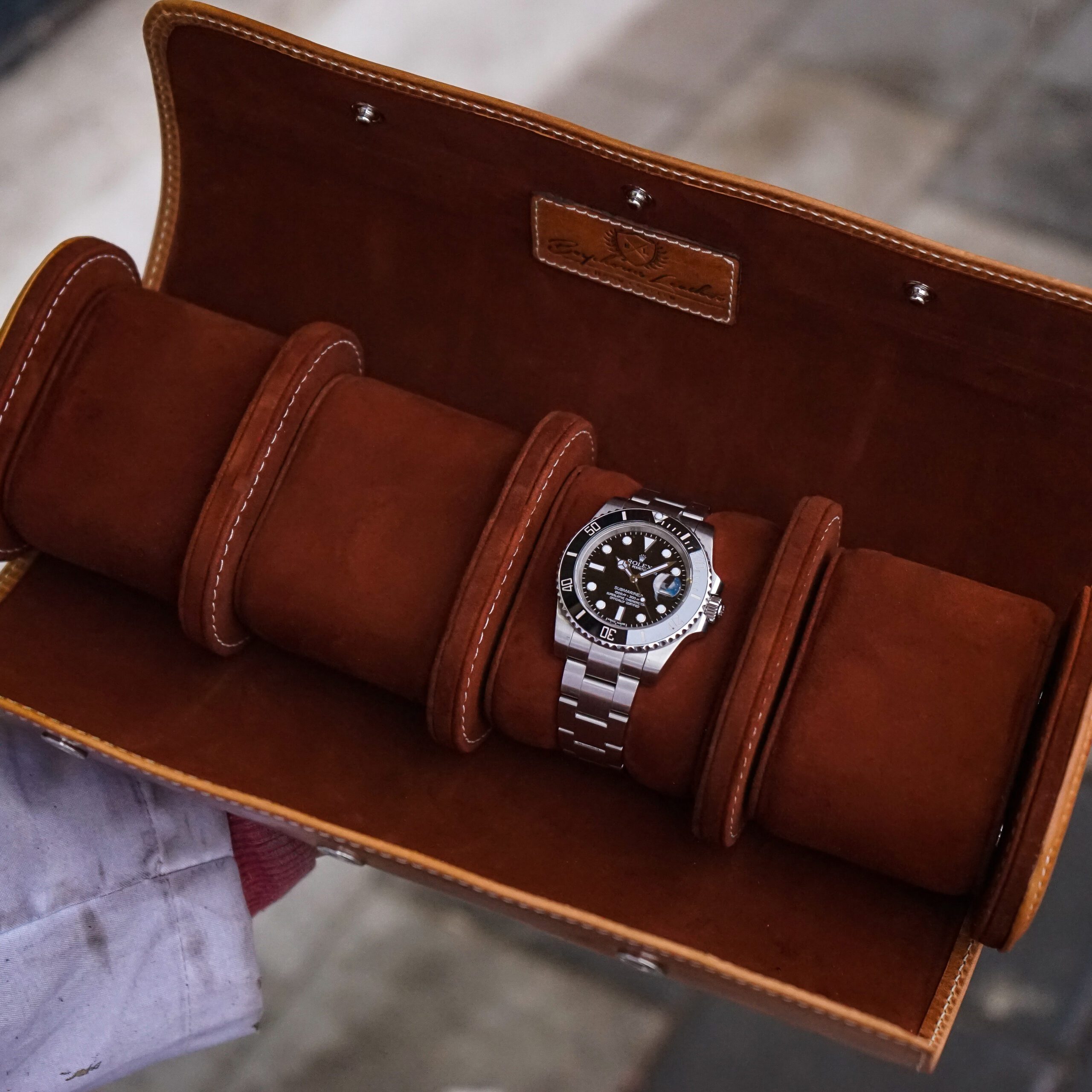 Galata Montano Light Brown Watch Roll for Four Watches Galata Montano Light Brown Watch Roll for Four Watches
