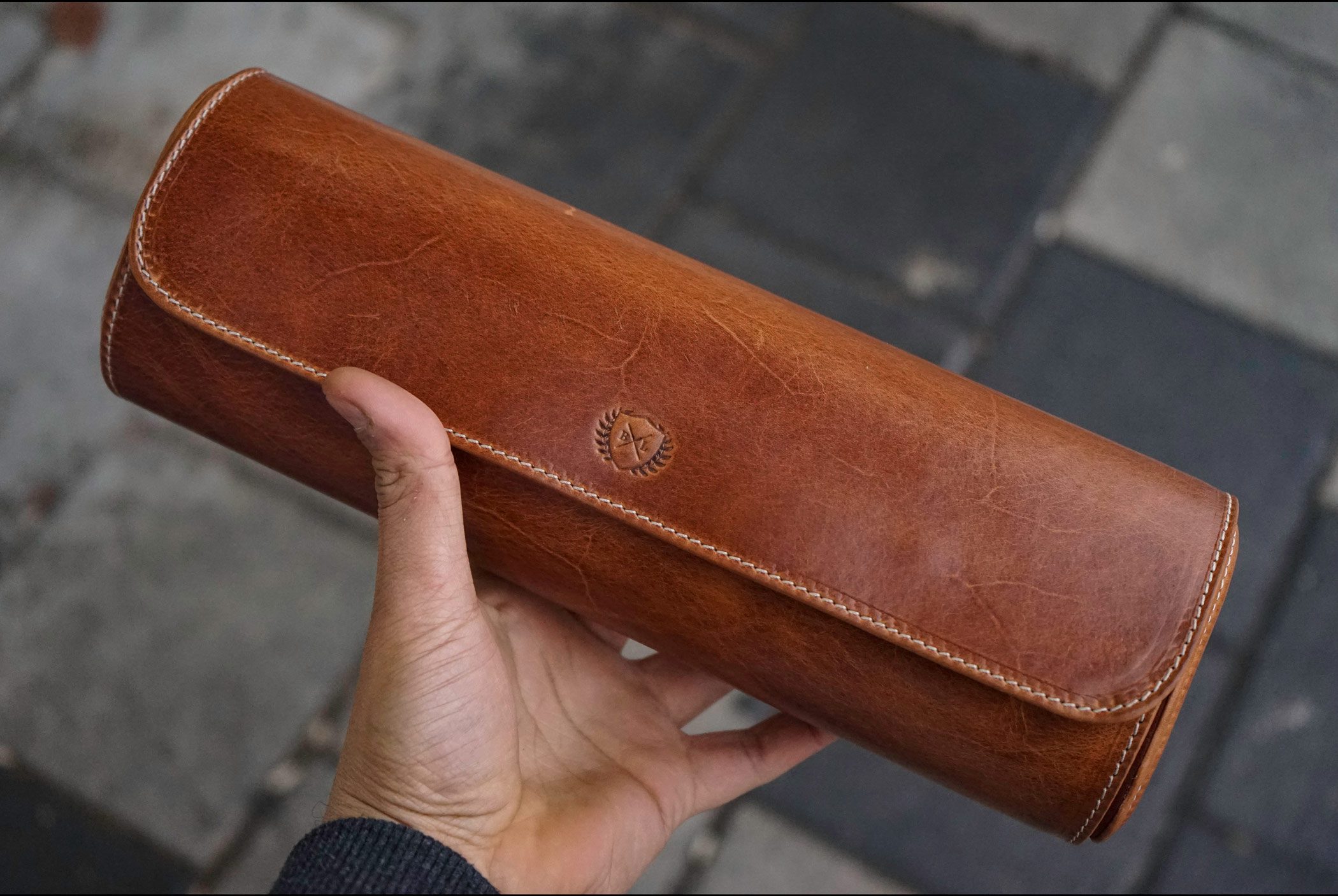 Galata Montano Light Brown Watch Roll for Four Watches Galata Montano Light Brown Watch Roll for Four Watches