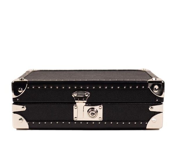 Petra Saffiano Black Watch Case for 8 Watches