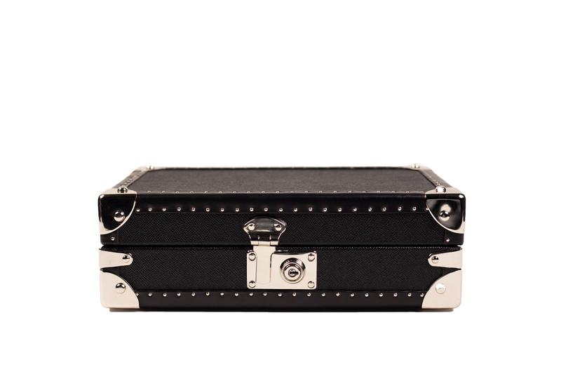 Petra Saffiano Black Watch Case for 8 Watches