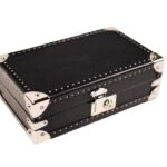 Petra Saffiano Black Watch Case for 8 Watches