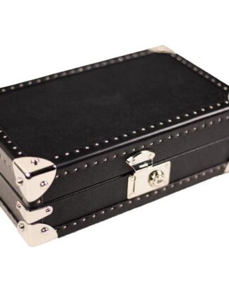 Petra Saffiano Black Watch Case for 8 Watches