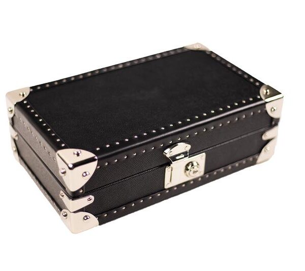 Petra Saffiano Black Watch Case for 8 Watches