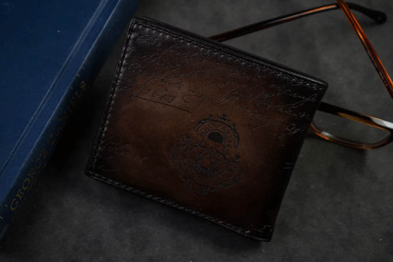 Bosphorus Leather Scripto Patina Dark Brown Wallet