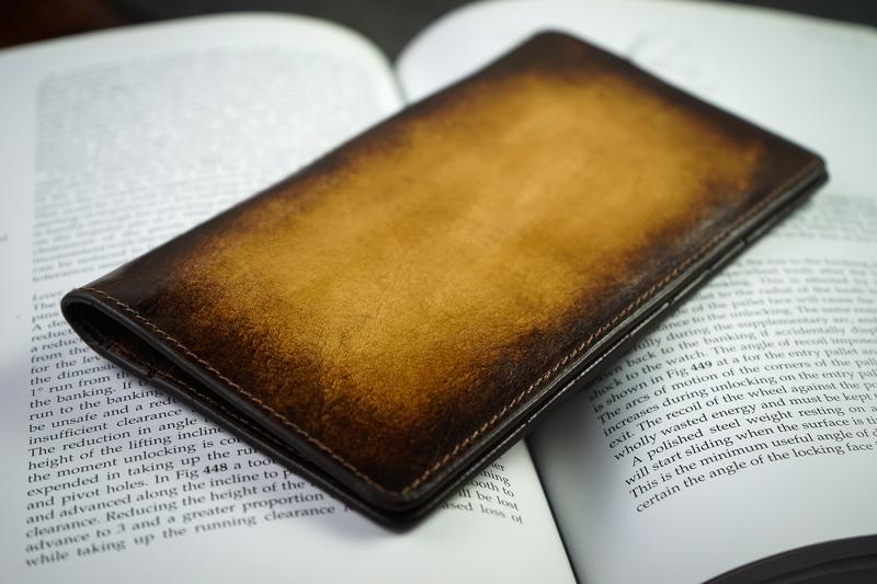 Bosphorus Leather Patina Light Tan Long Wallet