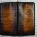 Bosphorus Leather Scripto Patina Light Tan Long Wallet