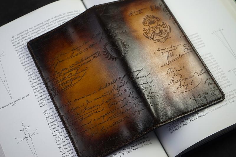 Bosphorus Leather Scripto Patina Light Tan Long Wallet