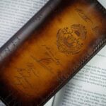 Bosphorus Leather Scripto Patina Light Tan Long Wallet