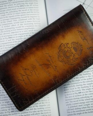 Bosphorus Leather Scripto Patina Light Tan Long Wallet