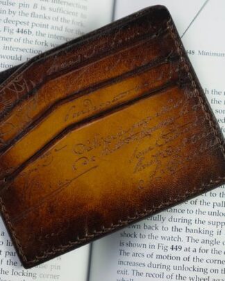 BOSPHORUS LEATHER SCRIPTO LIGHT TAN CARD HOLDER