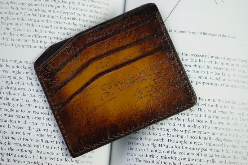 BOSPHORUS LEATHER SCRIPTO LIGHT TAN CARD HOLDER