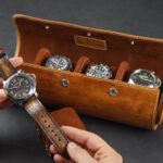 Galata Montano Light Brown Watch Roll for Four Watches