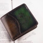 Bosphorus Leather Scripto Patina Green-Dark Brown Wallet