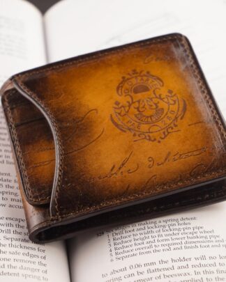 Bosphorus Leather Patina Light Tan Wallet with Removable Card Holder