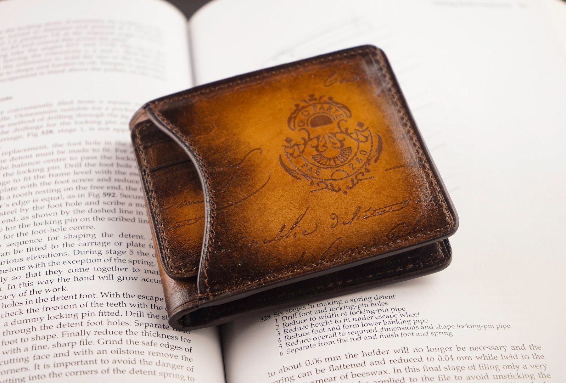 Bosphorus Leather Patina Light Tan Wallet with Removable Card Holder