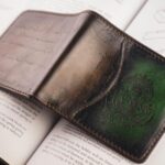 Bosphorus Leather Scripto Patina Green-Dark Brown Wallet