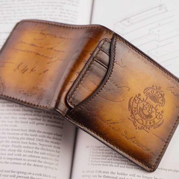 Bosphorus Leather Patina Light Tan Wallet with Removable Card Holder