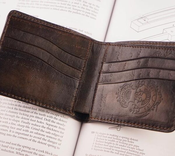 Bosphorus Leather Scripto Patina Green-Dark Brown Wallet