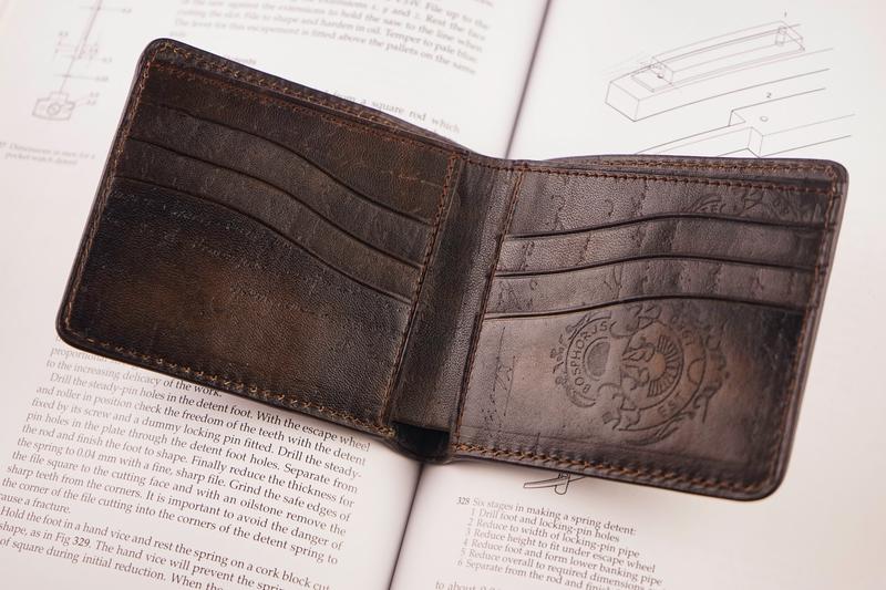 Bosphorus Leather Scripto Patina Green-Dark Brown Wallet