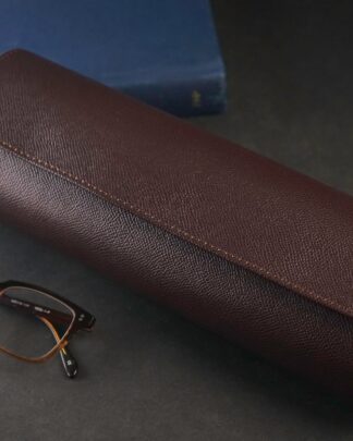 Galata Saffiano Dark Brown Watch Roll For Four Watches