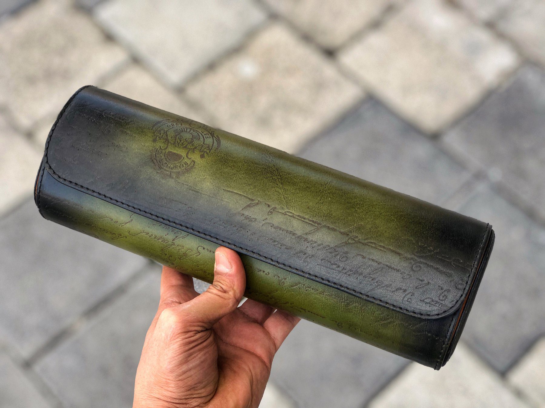 Galata Scripto Patina Green Watch Roll for Four Watches Galata Scripto Patina Green Watch Roll for Four Watches