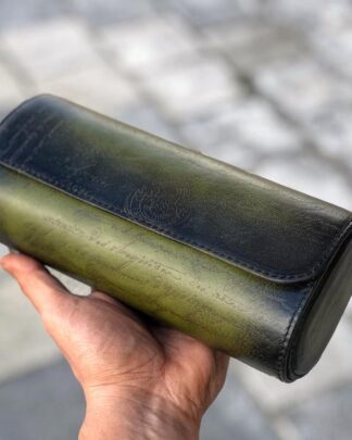 Galata Scripto Patina Green Watch Roll for Three Watches