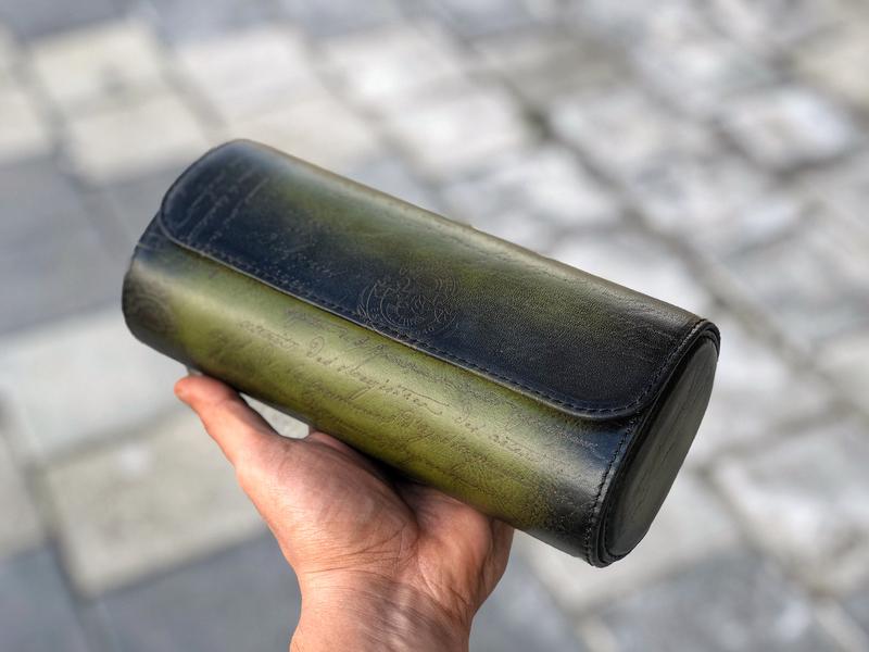 Galata Scripto Patina Green Watch Roll for Three Watches Galata Scripto Patina Green Watch Roll for Three Watches