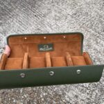 Galata Saffiano English Green Watch Roll for Four Watches