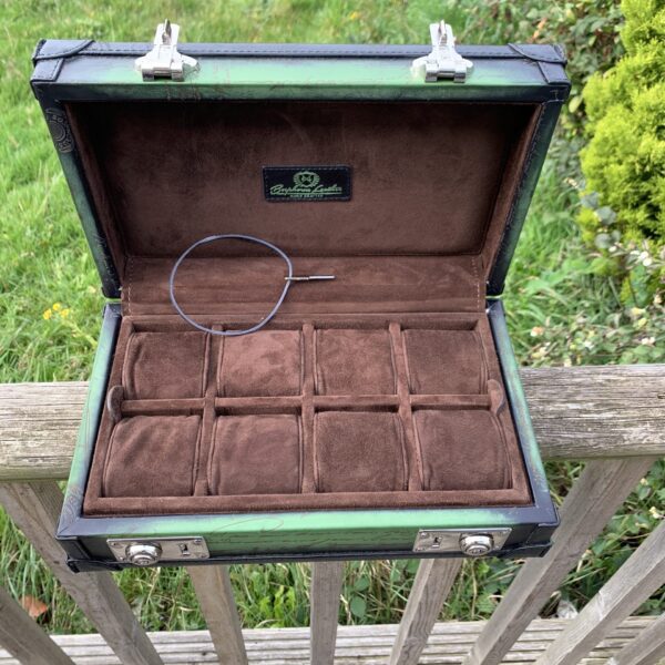 Petra Scripto Patina Green Watch Case for 8 Watches