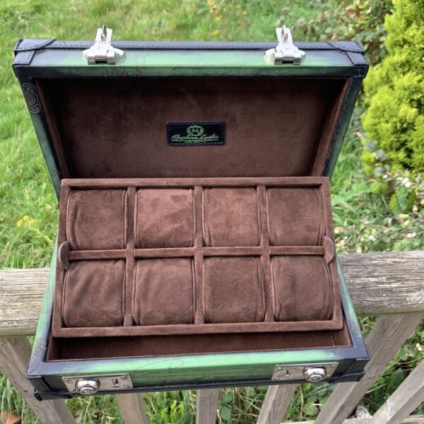 Petra Scripto Patina Green Watch Case for 8 Watches