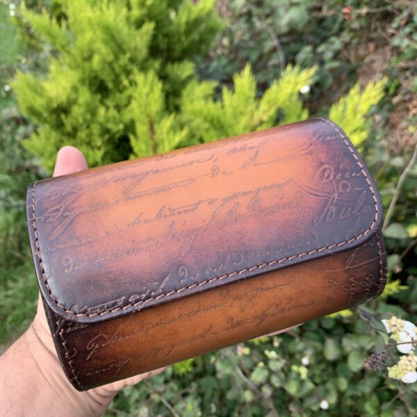 Galata Scripto Patina Light Tan Watch Roll for Two Watches