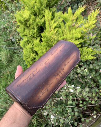 Hexagon Scripto Patina Java Brown Watch Roll for Three Watches
