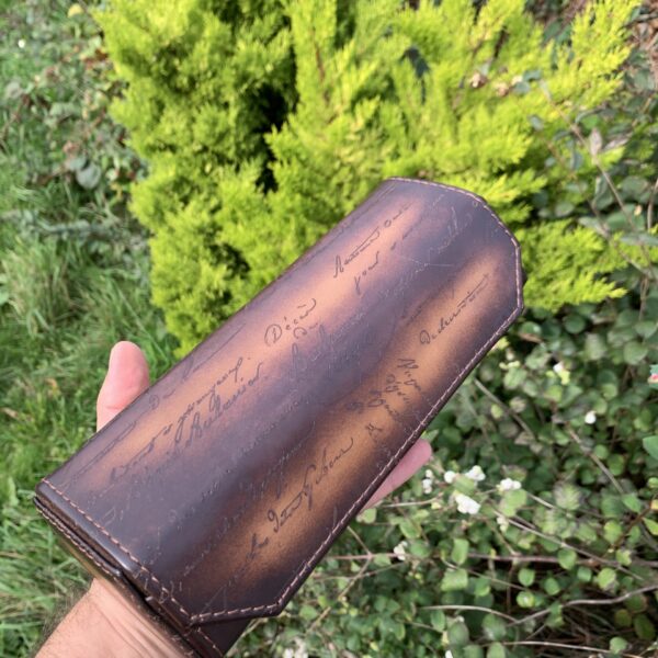 Hexagon Scripto Patina Java Brown Watch Roll for Three Watches