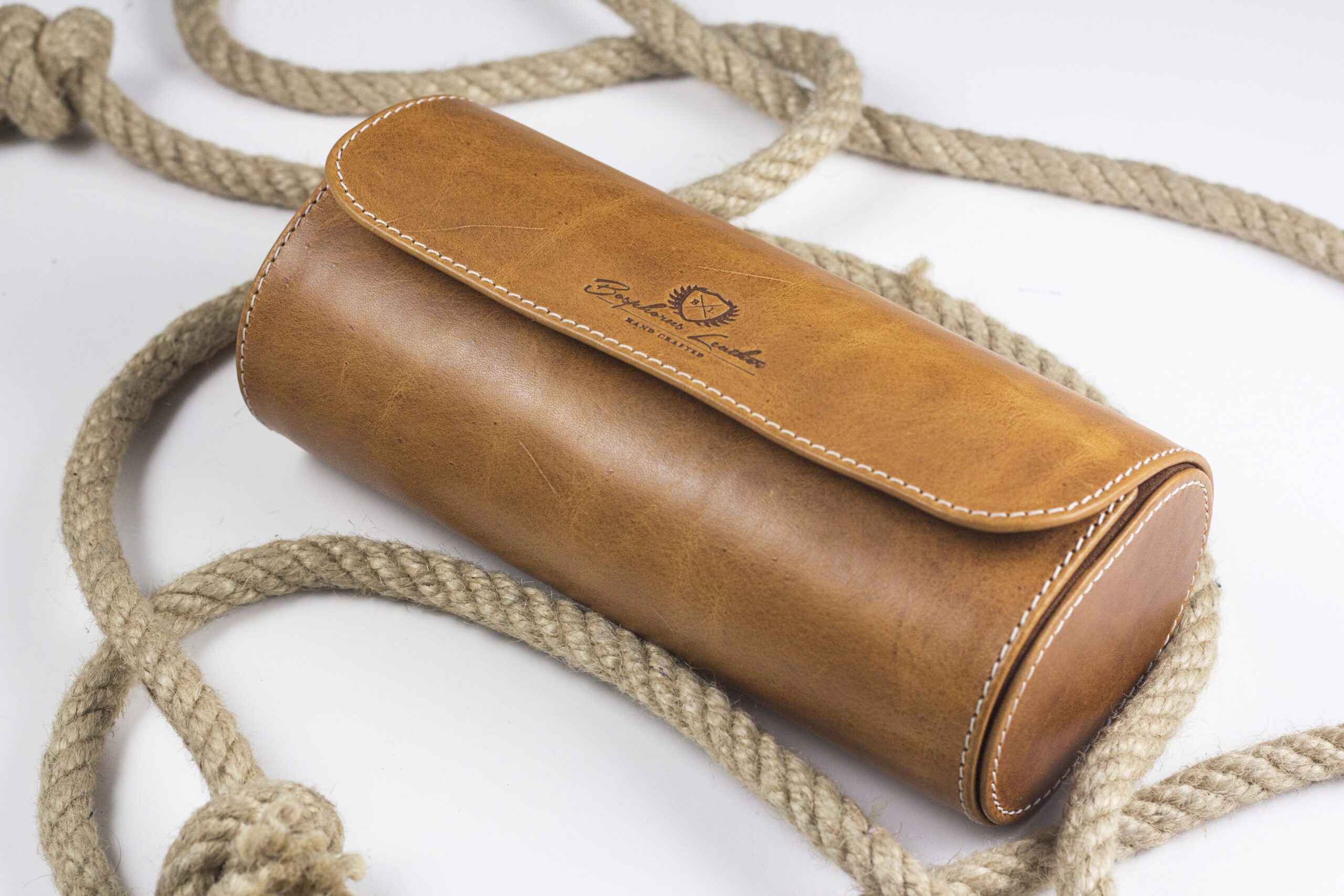 Galata Montano Light Brown Watch Roll for Three Watches